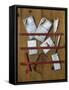 A Trompe L'Oeil of Newspapers, Letters and Writing Implements on a Wooden Board-Edward Collier-Framed Stretched Canvas