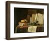 A Trompe L'Oeil with a Pewter Ink Stand, Books and Papers, 1702-Edwaert Collier-Framed Giclee Print