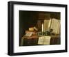 A Trompe L'Oeil with a Pewter Ink Stand, Books and Papers, 1702-Edwaert Collier-Framed Giclee Print