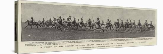 A Troop of the Second Dragoon Guards (Scots Greys) on a Field-Day Charging at a Gallop-null-Stretched Canvas