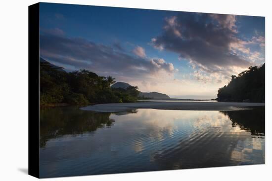 A Tropical Scene with the Itamambuca River Entering the Atlantic Ocean at Itamambuca Beach-Alex Saberi-Stretched Canvas