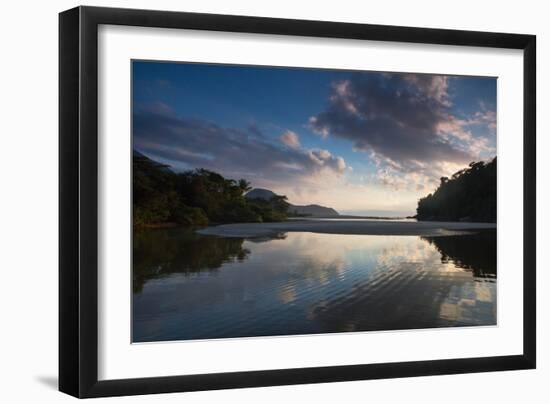 A Tropical Scene with the Itamambuca River Entering the Atlantic Ocean at Itamambuca Beach-Alex Saberi-Framed Premium Photographic Print