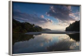 A Tropical Scene with the Itamambuca River Entering the Atlantic Ocean at Itamambuca Beach-Alex Saberi-Framed Photographic Print