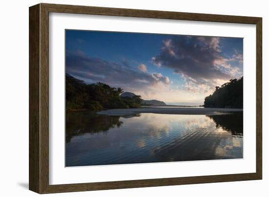 A Tropical Scene with the Itamambuca River Entering the Atlantic Ocean at Itamambuca Beach-Alex Saberi-Framed Photographic Print