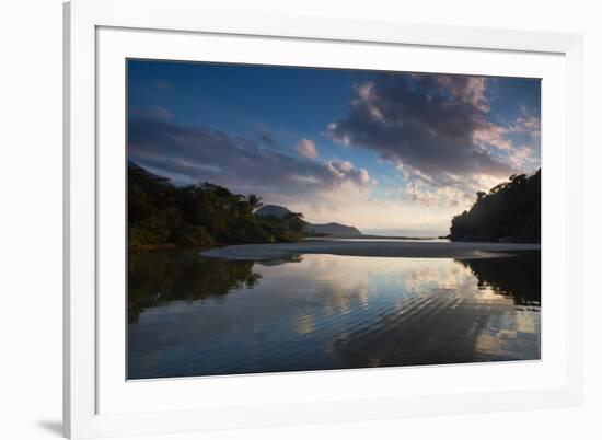 A Tropical Scene with the Itamambuca River Entering the Atlantic Ocean at Itamambuca Beach-Alex Saberi-Framed Photographic Print