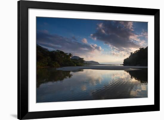 A Tropical Scene with the Itamambuca River Entering the Atlantic Ocean at Itamambuca Beach-Alex Saberi-Framed Photographic Print