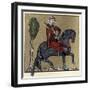 A Troubadour of the Middle Ages, illustration from 'Histoire de la Literature Francaise'-French School-Framed Giclee Print