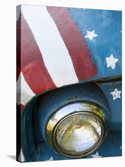 A Truck Painted with the Us Flag on a Roadside in New Hampshire, Usa-Dan Bannister-Stretched Canvas