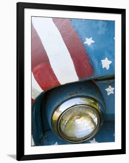 A Truck Painted with the Us Flag on a Roadside in New Hampshire, Usa-Dan Bannister-Framed Photographic Print