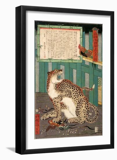 A True Picture of the Fierce Live Tiger Never Seen from the Past to the Present-Kyosai Kawanabe-Framed Premium Giclee Print