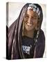 A Tuareg Woman with Attractive Silver Jewellery at Her Desert Home, North of Timbuktu, Mali-Nigel Pavitt-Stretched Canvas