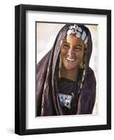 A Tuareg Woman with Attractive Silver Jewellery at Her Desert Home, North of Timbuktu, Mali-Nigel Pavitt-Framed Photographic Print