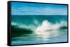 A tubing wave off a Hawaiian beach-Mark A Johnson-Framed Stretched Canvas