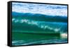 A tubing wave off a Hawaiian beach-Mark A Johnson-Framed Stretched Canvas