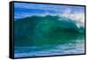 A tubing wave off a Hawaiian beach-Mark A Johnson-Framed Stretched Canvas