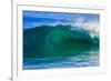 A tubing wave off a Hawaiian beach-Mark A Johnson-Framed Photographic Print