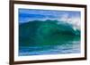 A tubing wave off a Hawaiian beach-Mark A Johnson-Framed Photographic Print