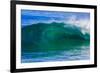 A tubing wave off a Hawaiian beach-Mark A Johnson-Framed Photographic Print