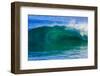 A tubing wave off a Hawaiian beach-Mark A Johnson-Framed Photographic Print