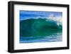 A tubing wave off a Hawaiian beach-Mark A Johnson-Framed Photographic Print