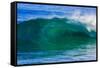 A tubing wave off a Hawaiian beach-Mark A Johnson-Framed Stretched Canvas