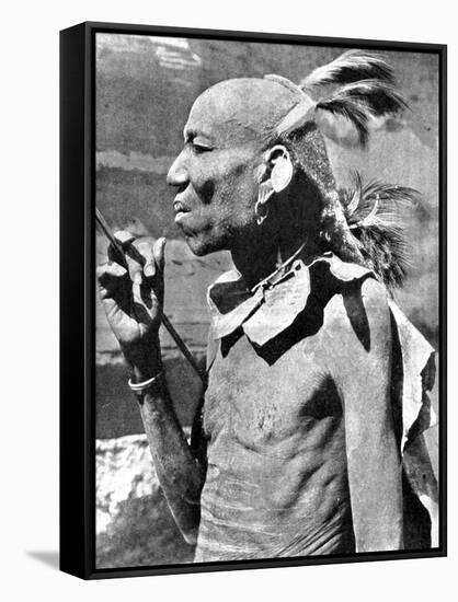 A Turkana Tribesman, Kenya, Africa, 1936-null-Framed Stretched Canvas