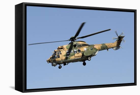 A Turkish Air Force As-532Al Cougar Taking Off from Konya, Turkey-Stocktrek Images-Framed Stretched Canvas