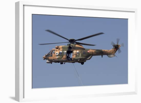 A Turkish Air Force As532 Al Cougar During a Flypast in Izmir, Turkey-Stocktrek Images-Framed Photographic Print