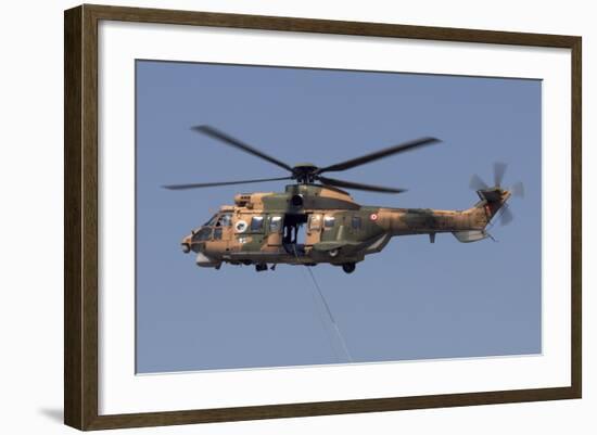 A Turkish Air Force As532 Al Cougar During a Flypast in Izmir, Turkey-Stocktrek Images-Framed Photographic Print