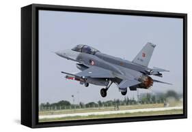 A Turkish Air Force F-16D Block 50+ Taking Off from Konya Air Base-Stocktrek Images-Framed Stretched Canvas