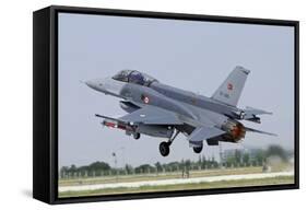 A Turkish Air Force F-16D Block 50+ Taking Off from Konya Air Base-Stocktrek Images-Framed Stretched Canvas