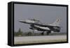 A Turkish Air Force F-16D Landing on the Runway at Konya Air Base-Stocktrek Images-Framed Stretched Canvas