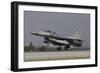 A Turkish Air Force F-16D Landing on the Runway at Konya Air Base-Stocktrek Images-Framed Photographic Print