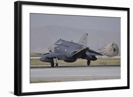 A Turkish Air Force F-4E 2020 Terminator Deploys its Drag Chute Upon Landing-Stocktrek Images-Framed Photographic Print