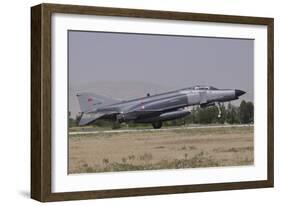 A Turkish Air Force F-4E 2020 Terminator Landing at Konya Air Base, Turkey-Stocktrek Images-Framed Photographic Print