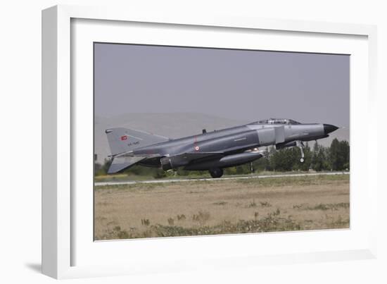 A Turkish Air Force F-4E 2020 Terminator Landing at Konya Air Base, Turkey-Stocktrek Images-Framed Photographic Print