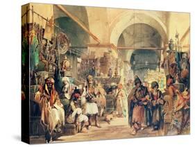 A Turkish Bazaar, 1854-Amadeo Preziosi-Stretched Canvas