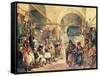 A Turkish Bazaar, 1854-Amadeo Preziosi-Framed Stretched Canvas