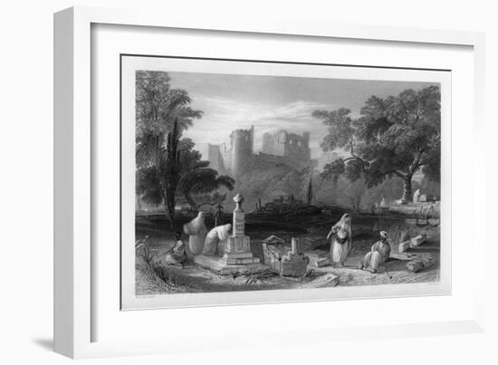 A Turkish Burial Ground at Sidon, Lebanon, 1841-J Redaway-Framed Giclee Print