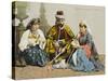 A Turkish Family Smoking-null-Stretched Canvas