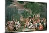 A Turkish Hunting Party with Sultan Ahmed III-Jean Baptiste Vanmour-Mounted Giclee Print