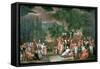 A Turkish Hunting Party with Sultan Ahmed III-Jean Baptiste Vanmour-Framed Stretched Canvas