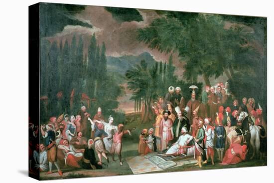 A Turkish Hunting Party with Sultan Ahmed III-Jean Baptiste Vanmour-Stretched Canvas
