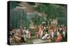 A Turkish Hunting Party with Sultan Ahmed III-Jean Baptiste Vanmour-Stretched Canvas