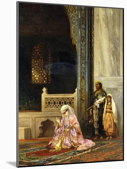 A Turkish Lady Praying in the Green Mosque, Bursa-Stanislaus Chlebowski-Mounted Giclee Print
