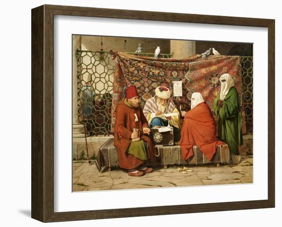 A Turkish Notary Drawing up a Marriage Contract, Constantinople, 1837-Martinus Rorbye-Framed Giclee Print