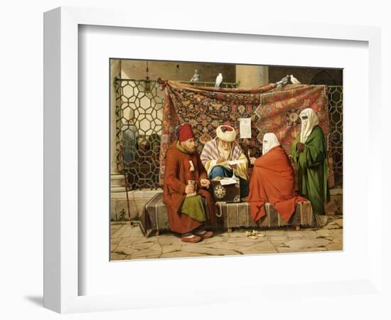 A Turkish Notary Drawing up a Marriage Contract, Constantinople, 1837-Martinus Rorbye-Framed Giclee Print