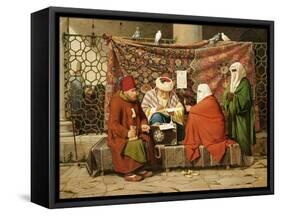 A Turkish Notary Drawing up a Marriage Contract, Constantinople, 1837-Martinus Rorbye-Framed Stretched Canvas