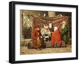 A Turkish Notary Drawing Up a Marriage Contract in Front of the Kilic Ali Pasha Mosque, 1837-Martinus Roerbye-Framed Giclee Print