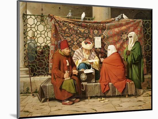 A Turkish Notary Drawing Up a Marriage Contract in Front of the Kilic Ali Pasha Mosque, 1837-Martinus Roerbye-Mounted Giclee Print